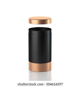 Black Paper Tube Tin Can Isolated Stock Illustration 1069612988