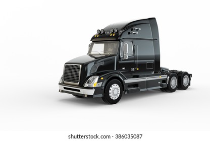 Black American Truck Isolated On White Background