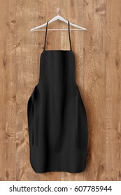 Black Apron Cooking Cloth Uniform Mockup. 3d Rendering