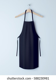 Black Apron, Apron Mockup 3d Rendering