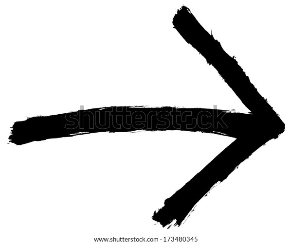 Black Arrow Sign Painted By Watercolor Stock Illustration 173480345 ...