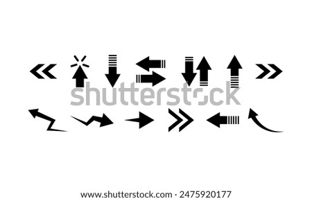 Black arrow vector icon pack Design