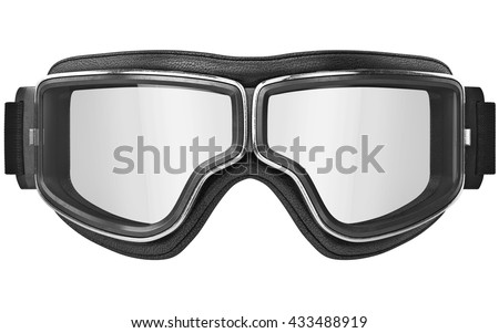 Black aviation glasses in retro style with chrome inserts, front view. 3D graphic Stock photo © 