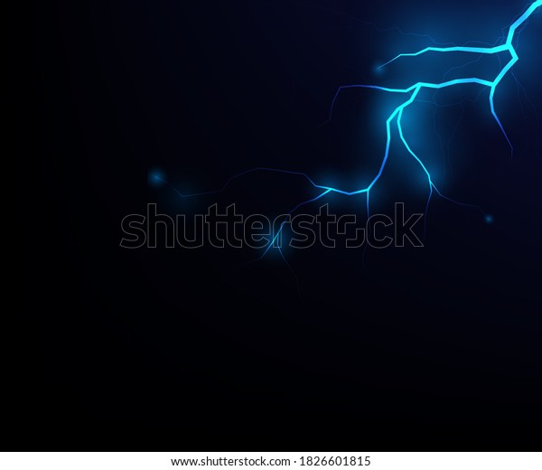 Black Background Blue Lightning Shape Stock Illustration 1826601815