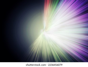 Black background with colorful rays