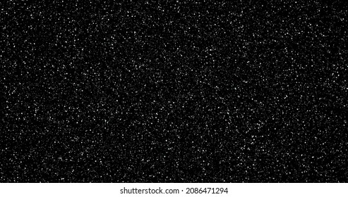 Black Background With Gold Glitter For A Holiday Card, Animation Banner. Abstract Space And Stars. Approach, Movement Of Small Gold Particles. Christmas Background