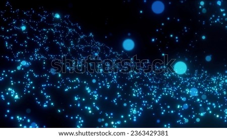 Black background with illuminated sequins. Motion. Bright confetti in cartoon animation that fly in different directions.