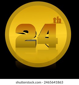 Black background with numbers 24 years - Powered by Shutterstock