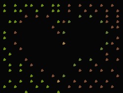 Black Background With Orange And Green Heart With Open Space Wallpaper 
