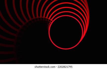 black background and red gradient circle abstract
