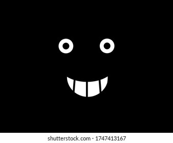 Black Background White Smile Eye Illustration Stock Illustration ...