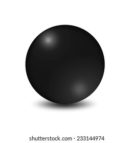 Black Ball On White Background 