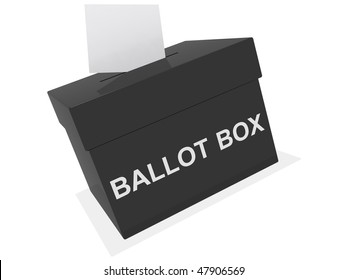 a black ballot box isolated on white