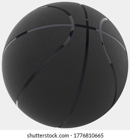 Black Basketball  Ball Isolated On Background. 3d Rendering - Illustration