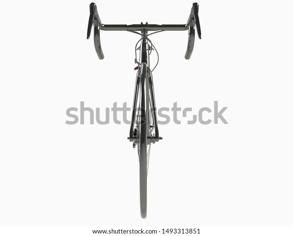 白い背景に黒い自転車 正面図 3dレンダリング のイラスト素材