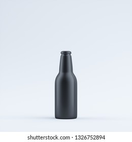 Black Blank Aluminum Bottle Isolated On A Limbo