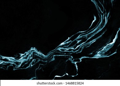 Black Blue Liquid Fluid Painting Abstract Wallpaper texture. Modern artwork background. Fluid Art. Unusual trendy background for poster, card, invitation. Contemporary art. Ink, paint, marble texture - Shutterstock ID 1468815824