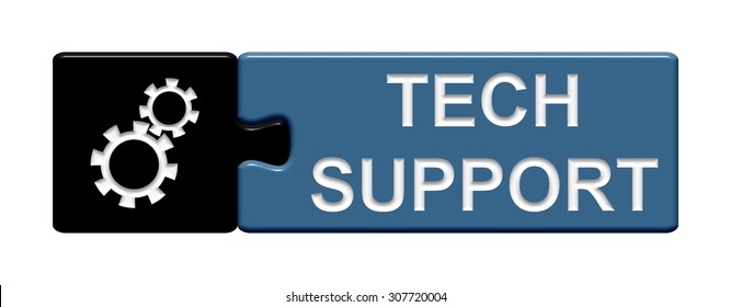 A black and blue puzzle button showing Tech support