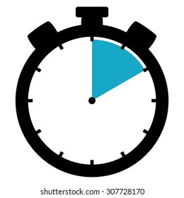 Black and blue Stopwatch icon showing 10 seconds 10 minutes or 2 hours