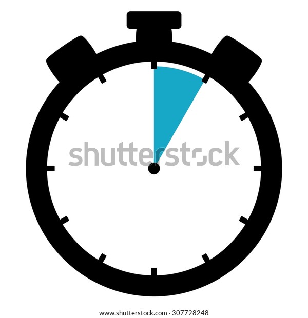 黒と青のストップウォッチのアイコン 秒を5分または1時間表示 のイラスト素材
