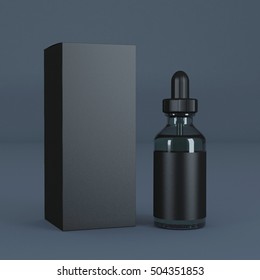 Black Bottle Eye Dropper 3d Rendering