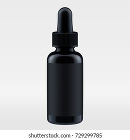 Black Bottle For Luxury Cosmetics. Moke Up Pack. 3d Render