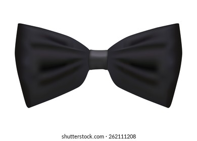 Black Bow Tie Isolated On White Stock Illustration 262111208 