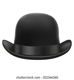 Black Bowler Hat Silk Ribbon Isolated Stock Illustration 202366360 ...