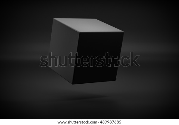 黒い背景に黒い箱浮き3dレンダリング のイラスト素材