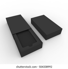 Black Box Package For Mobile Phone, Or Other Things. 3D Illustration