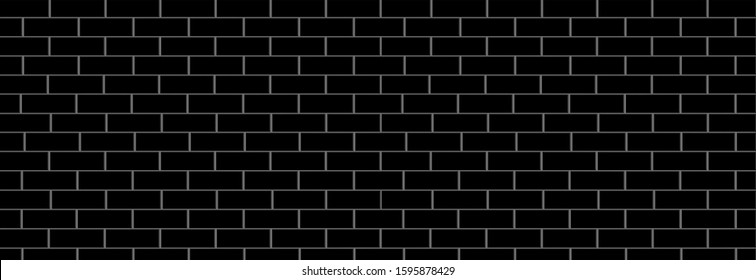 Black Brick Tile Wall Or Ceramic Subway Texture For Background