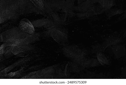 Black brush background vector texture design of old distressed vintage grunge with white watercolor painted stains and paint splash, textured elegant backdrop design vector illustration