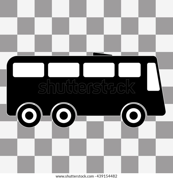 black Bus icon on\
checkers\
background