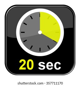 Black Button With Watch Showing 20 Seconds