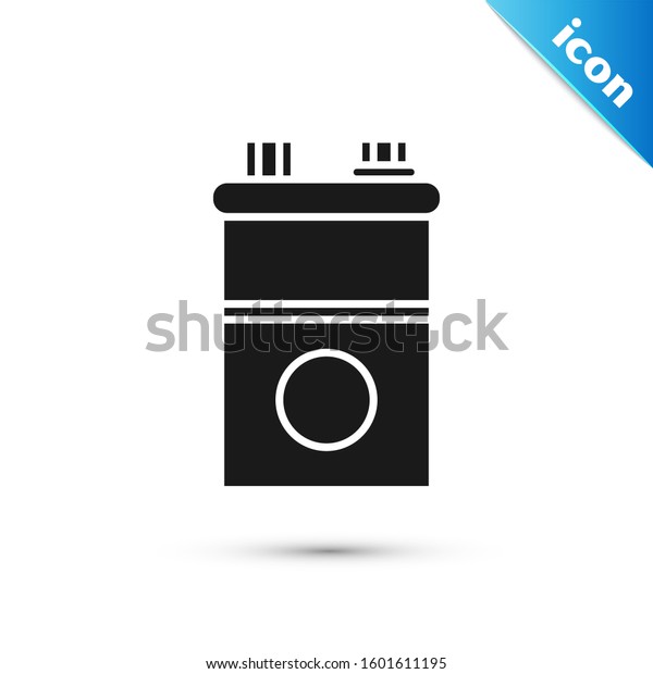Black
Car battery icon isolated on white background. Accumulator battery
energy power and electricity accumulator battery. 
