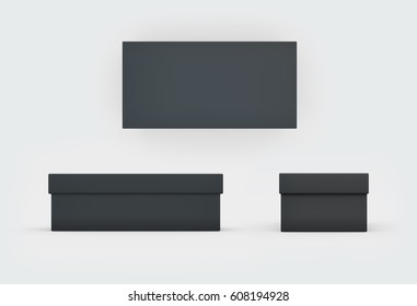 black cardboard material of rectangle box by 3D rendering