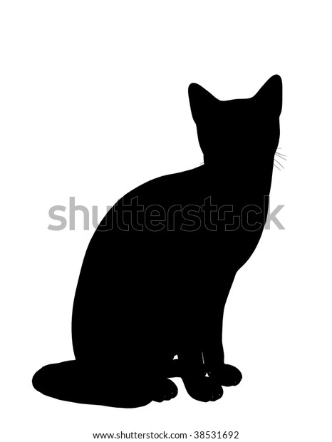 Black Cat Art Illustration Silhouette On のイラスト素材