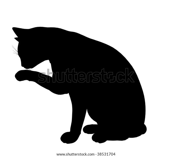 Black Cat Art Illustration Silhouette On のイラスト素材