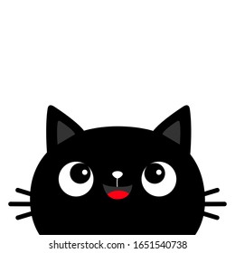 Cute Black Cats Head Cats Face Stock Vector (Royalty Free) 1673457445