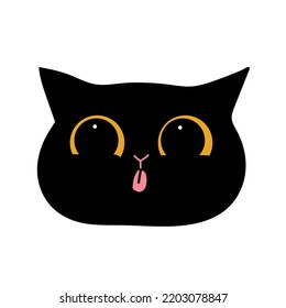 Black Cat With Funny Face Expression