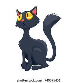 Black Cat On White Background Stock Illustration 740895451 | Shutterstock