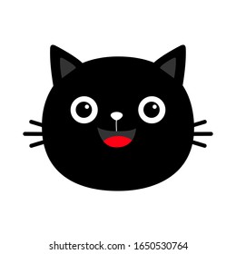 Black Cat Round Face Head Silhouette Stock Illustration 1650530764 