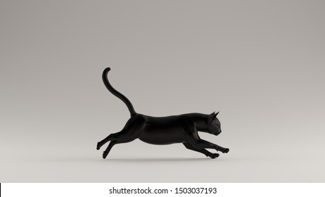 Black Cat Running Pose 3d 