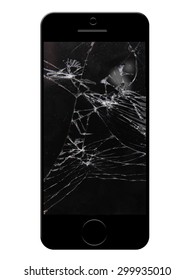 Black Cell Phone With Broken Screen