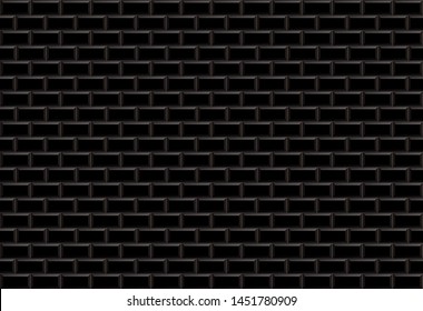 Black ceramic metro tile wall texture background. 
