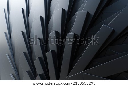 black circular pattern geometric shape background with bright lighting 3d render illustration