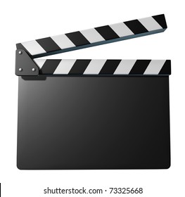 Black Clap Board Movies Symbol Represented By An Isolated Film Slate.