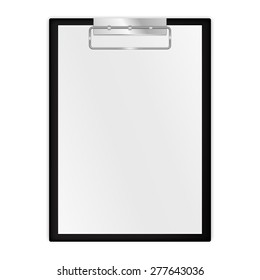 Realistic Clipboard Blank White Sheet Paper Stock Vector (Royalty Free ...