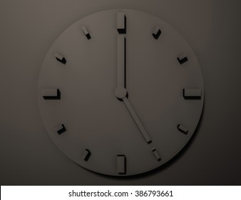 Black clock, 3d rendered, night