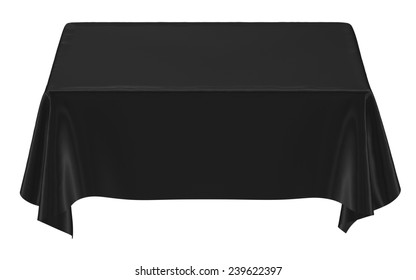 Black Cloth On The Table, Image Isolated